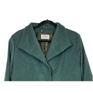 Cinzia Rocca ICONS Wool CASHMERE Stand Collar Coat 12 Green luxury NWOT cozy B71